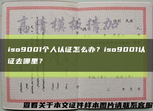 iso9001个人认证怎么办？iso9001认证去哪里？缩略图