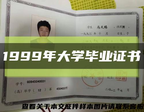 1999年大学毕业证书缩略图