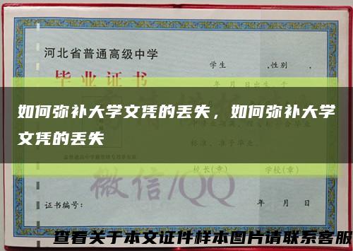 如何弥补大学文凭的丢失，如何弥补大学文凭的丢失缩略图