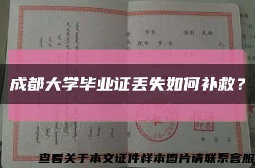 成都大学毕业证丢失如何补救？缩略图