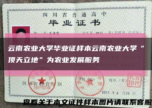 云南农业大学毕业证样本云南农业大学“顶天立地”为农业发展服务缩略图