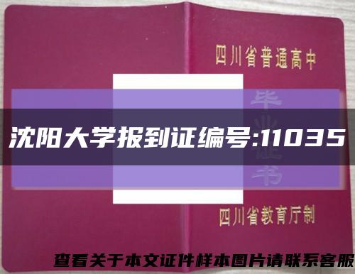 沈阳大学报到证编号:11035缩略图