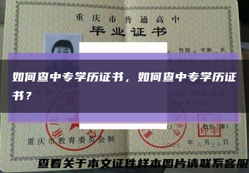 如何查中专学历证书，如何查中专学历证书？缩略图