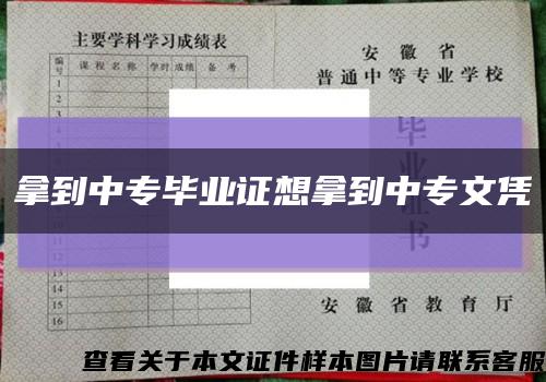 拿到中专毕业证想拿到中专文凭缩略图