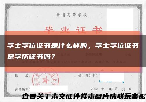 学士学位证书是什么样的，学士学位证书是学历证书吗？缩略图