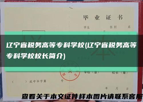 辽宁省税务高等专科学校(辽宁省税务高等专科学校校长简介)缩略图