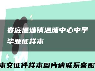 娄底温塘镇温塘中心中学毕业证样本缩略图