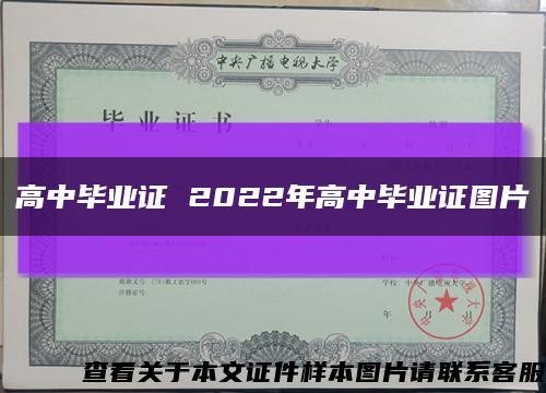 高中毕业证 2022年高中毕业证图片缩略图