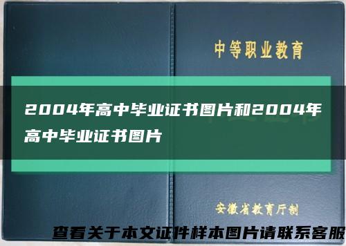 2004年高中毕业证书图片和2004年高中毕业证书图片缩略图