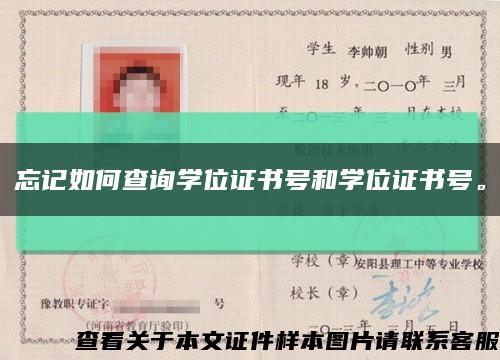 忘记如何查询学位证书号和学位证书号。缩略图