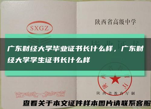 广东财经大学毕业证书长什么样，广东财经大学学生证书长什么样缩略图