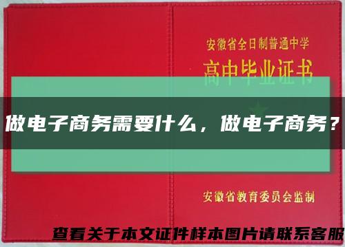 做电子商务需要什么，做电子商务？缩略图