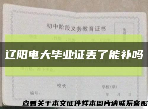 辽阳电大毕业证丢了能补吗缩略图