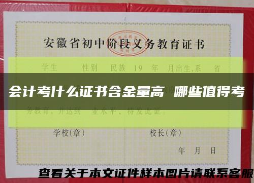 会计考什么证书含金量高 哪些值得考缩略图