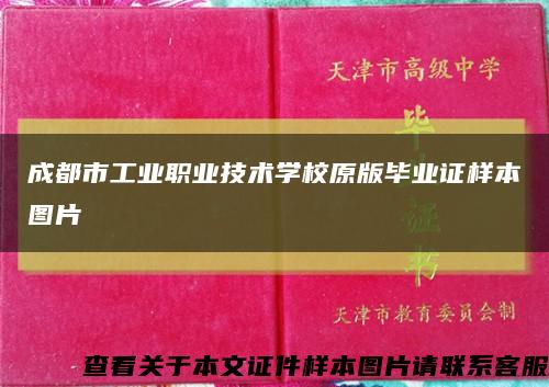 成都市工业职业技术学校原版毕业证样本图片缩略图