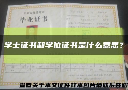 学士证书和学位证书是什么意思？缩略图