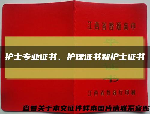 护士专业证书、护理证书和护士证书缩略图