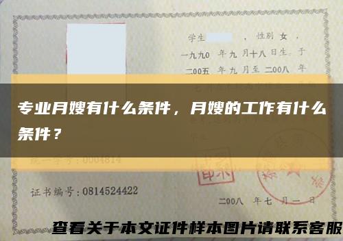 专业月嫂有什么条件，月嫂的工作有什么条件？缩略图