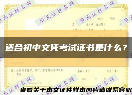 适合初中文凭考试证书是什么？缩略图