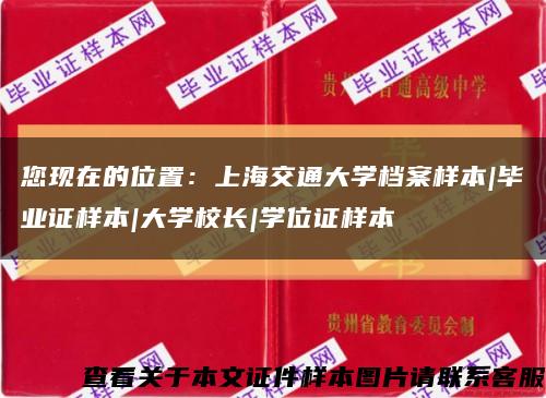 您现在的位置：上海交通大学档案样本|毕业证样本|大学校长|学位证样本缩略图