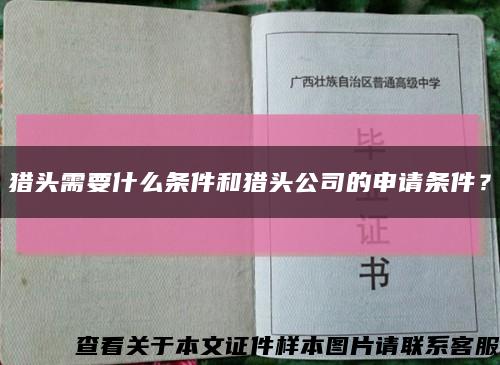 猎头需要什么条件和猎头公司的申请条件？缩略图