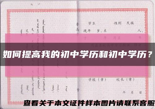 如何提高我的初中学历和初中学历？缩略图