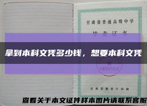 拿到本科文凭多少钱，想要本科文凭缩略图