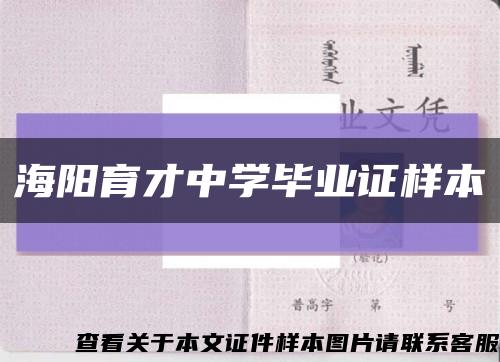 海阳育才中学毕业证样本缩略图