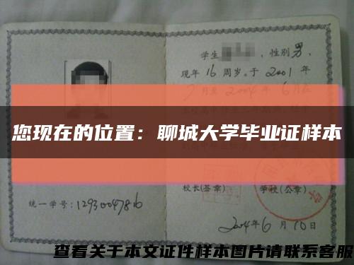 您现在的位置：聊城大学毕业证样本缩略图