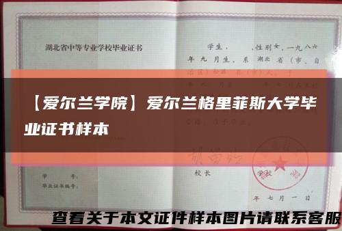 【爱尔兰学院】爱尔兰格里菲斯大学毕业证书样本缩略图