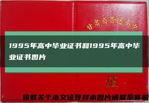 1995年高中毕业证书和1995年高中毕业证书图片缩略图