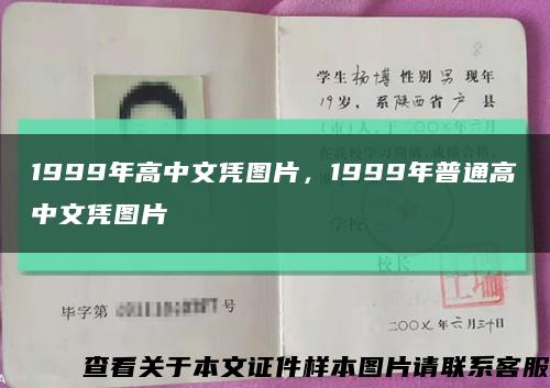 1999年高中文凭图片，1999年普通高中文凭图片缩略图