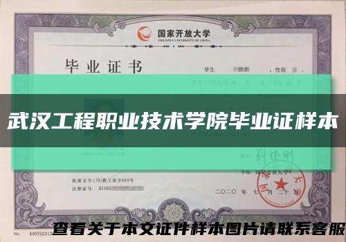 武汉工程职业技术学院毕业证样本缩略图