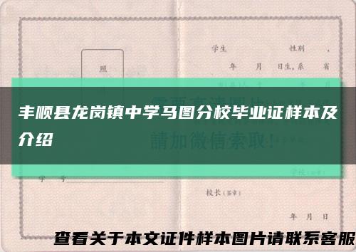 丰顺县龙岗镇中学马图分校毕业证样本及介绍缩略图