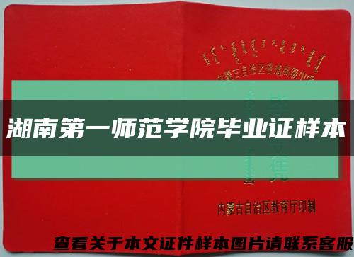 湖南第一师范学院毕业证样本缩略图