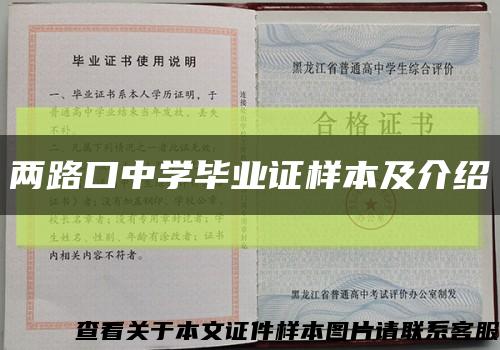 两路口中学毕业证样本及介绍缩略图