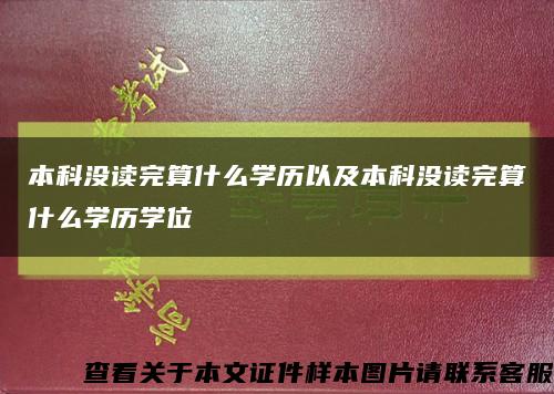 本科没读完算什么学历以及本科没读完算什么学历学位缩略图