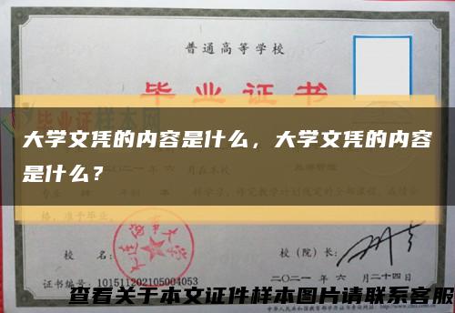 大学文凭的内容是什么，大学文凭的内容是什么？缩略图