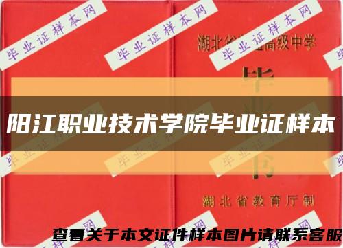 阳江职业技术学院毕业证样本缩略图