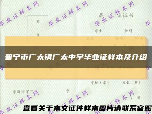 普宁市广太镇广太中学毕业证样本及介绍缩略图