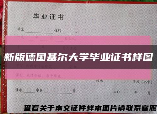 新版德国基尔大学毕业证书样图缩略图