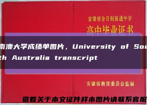 南澳大学成绩单图片，University of South Australia transcript缩略图