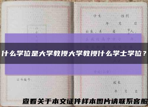 什么学位是大学教授大学教授什么学士学位？缩略图