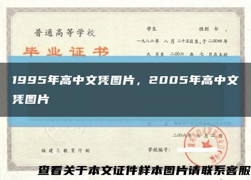 1995年高中文凭图片，2005年高中文凭图片缩略图