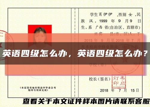 英语四级怎么办，英语四级怎么办？缩略图