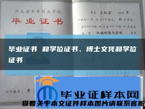 毕业证书 和学位证书、博士文凭和学位证书缩略图