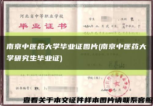 南京中医药大学毕业证图片(南京中医药大学研究生毕业证)缩略图