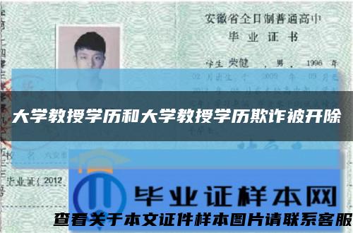 大学教授学历和大学教授学历欺诈被开除缩略图