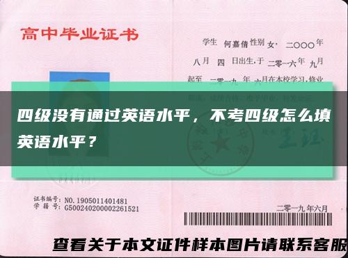 四级没有通过英语水平，不考四级怎么填英语水平？缩略图