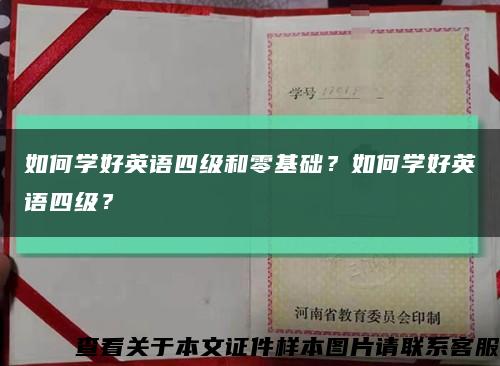 如何学好英语四级和零基础？如何学好英语四级？缩略图